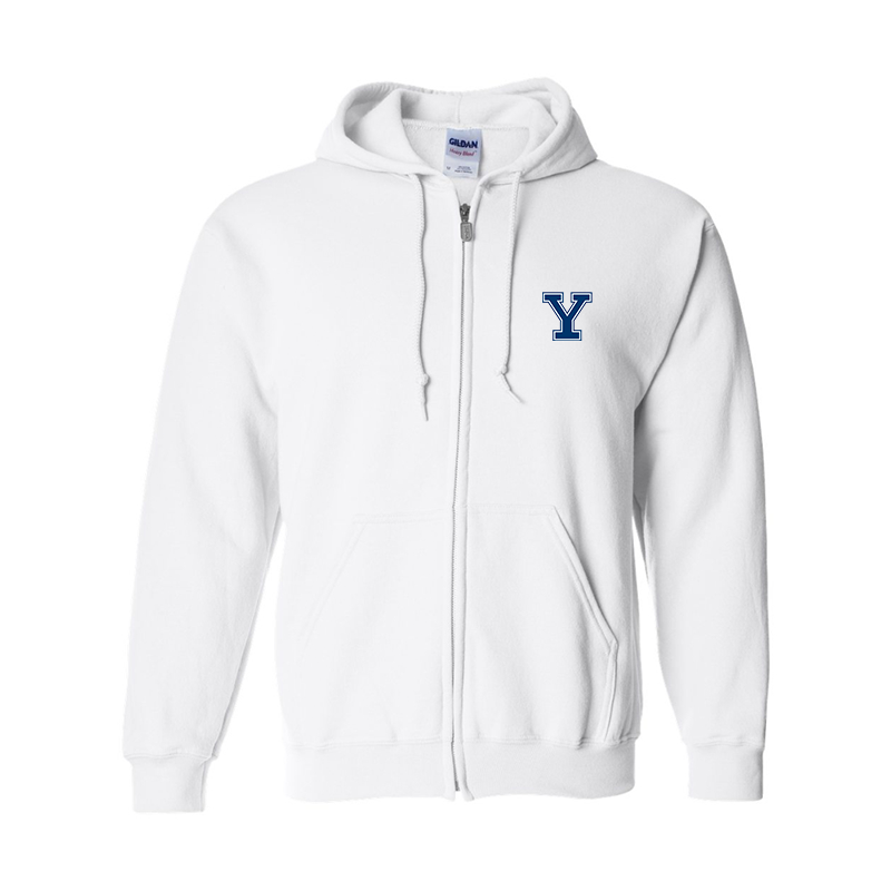Men's Yale Bulldogs Gildan  Heavy Blend Full Zip Hooded Sweatshirt